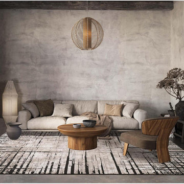 Belgravia Nexus BLG03 Modern Abstract Distressed Grid Metallic Shimmer Soft Textured Hi-Lo Polyblend Short Pile Warm Mocha/Taupe/Ivory/Charcoal/Stone Grey/Sand Rug-Desire Rugs-Rug Love - The Most Loved Rug Store